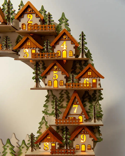 Lit Wooden Advent