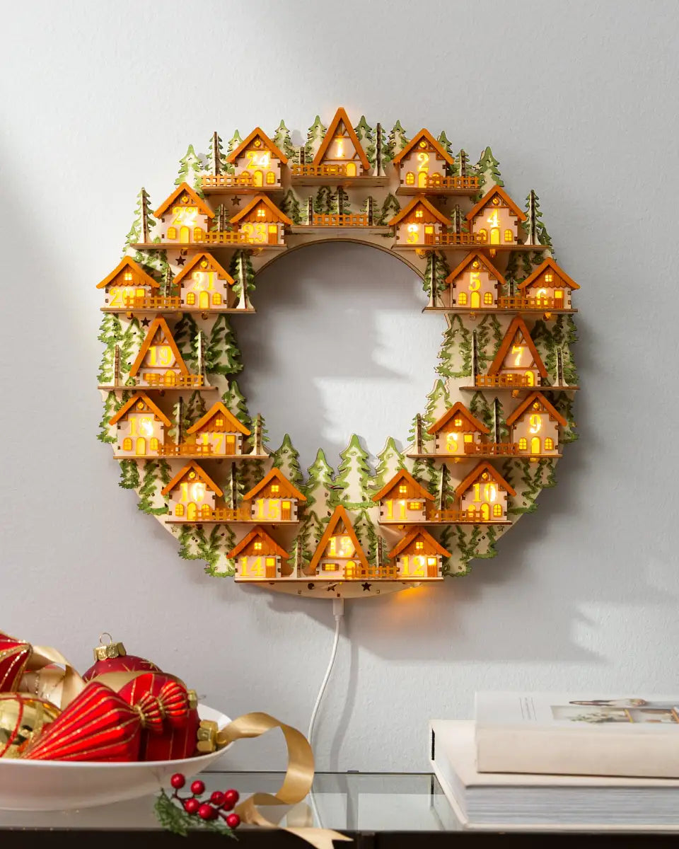 Lit Wooden Advent
